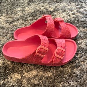 Pink Sandals with Adjustable Straps and Molded Footbed